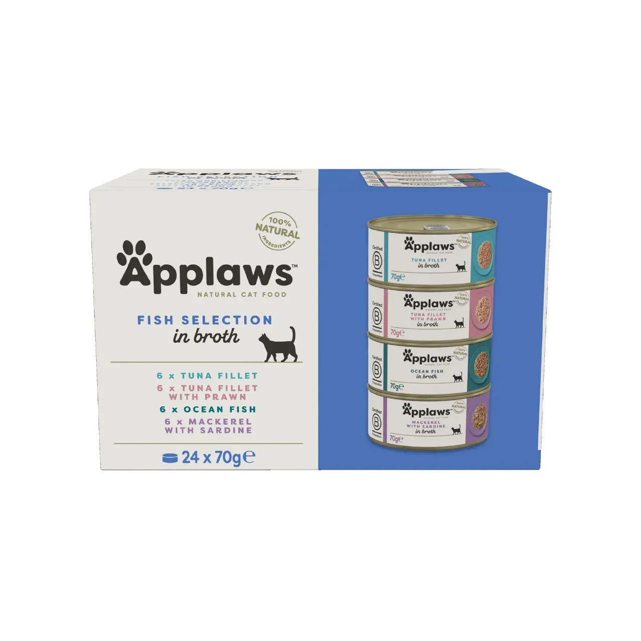 Applaws multipack med fisk i bouillon til kat 24 x 70 g